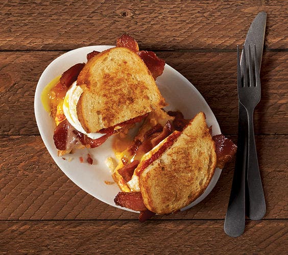 Ultimate bacon and egg breakfast sandwich