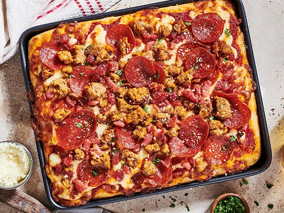 Meat Lover's Detroit-Style Pizza