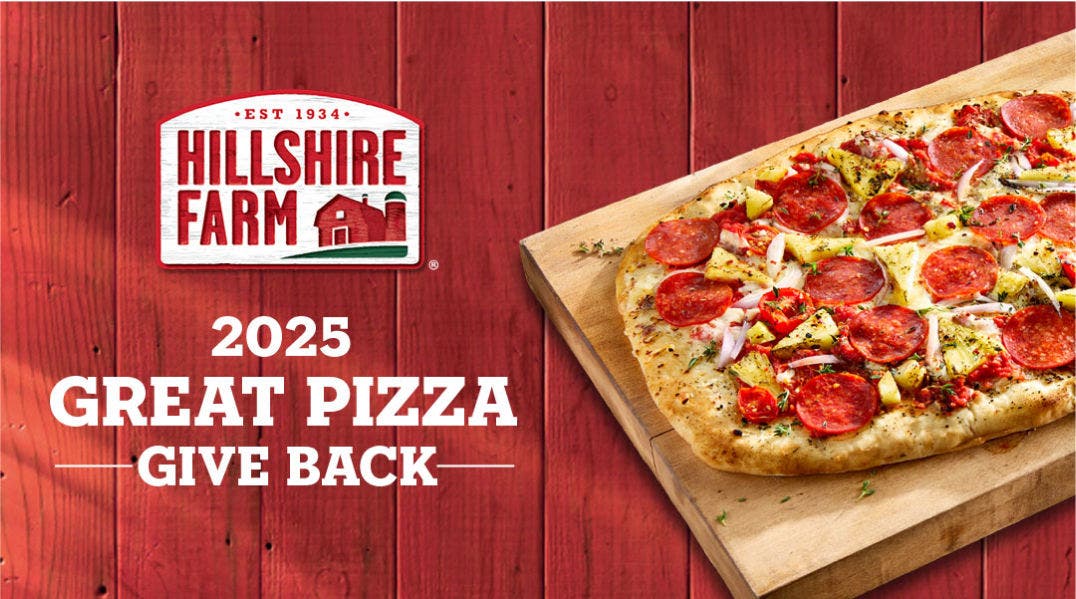 2024 Great Pizza Give Back Pepperoni pizza on a wooden plate