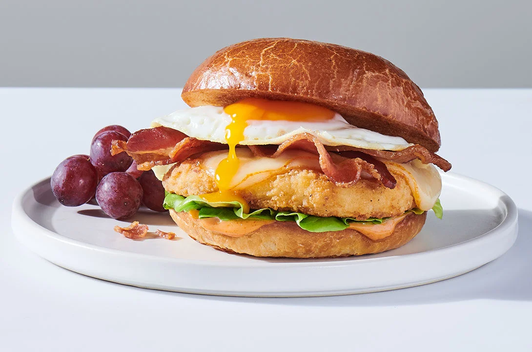 Savory chicken breakfast sandwich