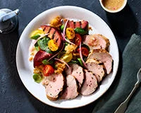 Grilled Plum & Pork Panzanella Salad Recipe