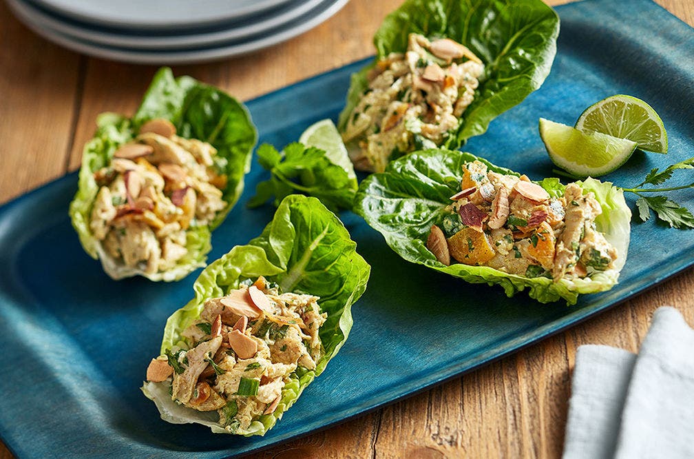 Image of Healthy Greek Yogurt Chicken Salad made with delicious Moroccan flavors like cinnamon, cumin, and turmeric. 