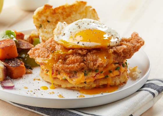 brunch chicken biscuit on a plate