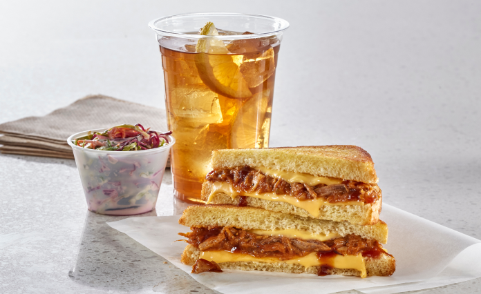 Toasted BBQ pulled pork melt