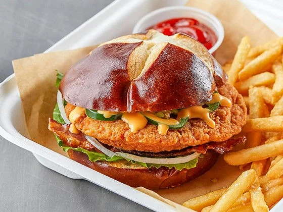 Cheesy chicken filet sandwich