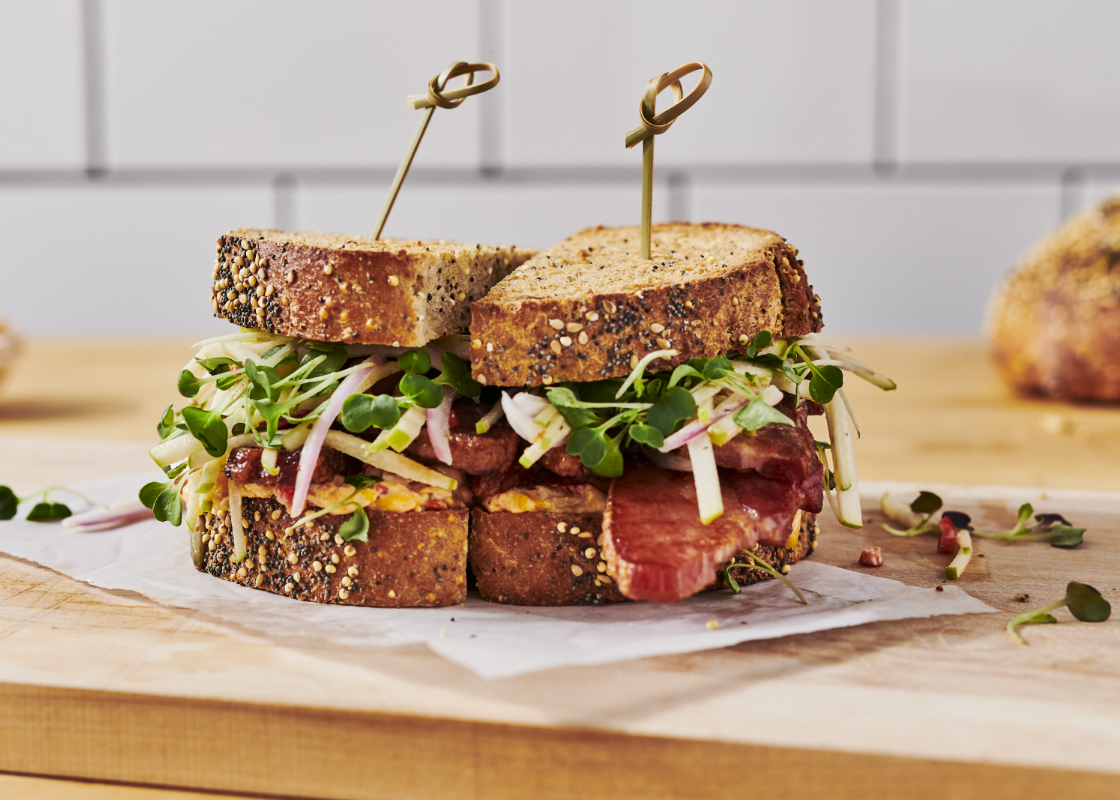 Bacon and pimento sandwich