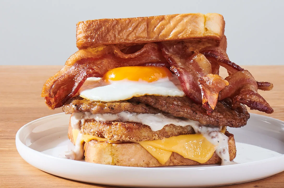 Lumberjack stack breakfast sandwich