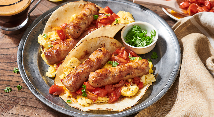 Sausage egg tacos