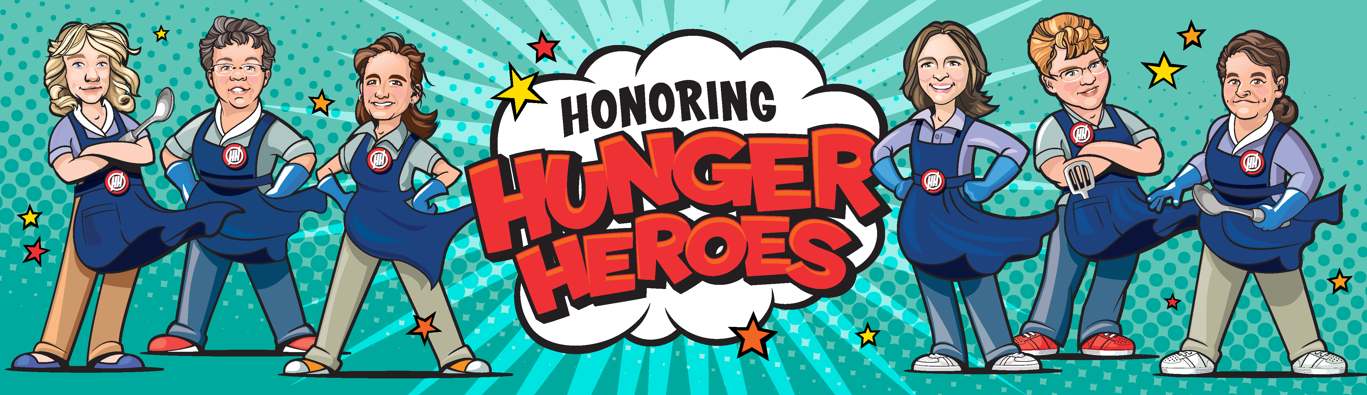 Hunger Heroes Winners Image with six hunger heroes