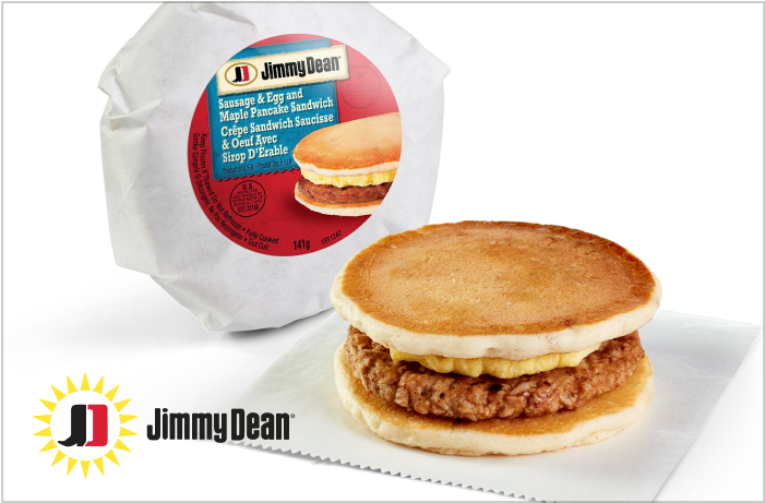 Prepackaged Sausage and Egg Pancake Sandwich