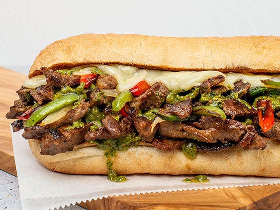 Image of Zhug Shaved steak sandwich.