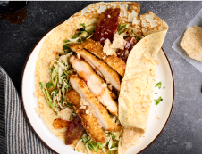 Asian crispy chicken bacon crepe